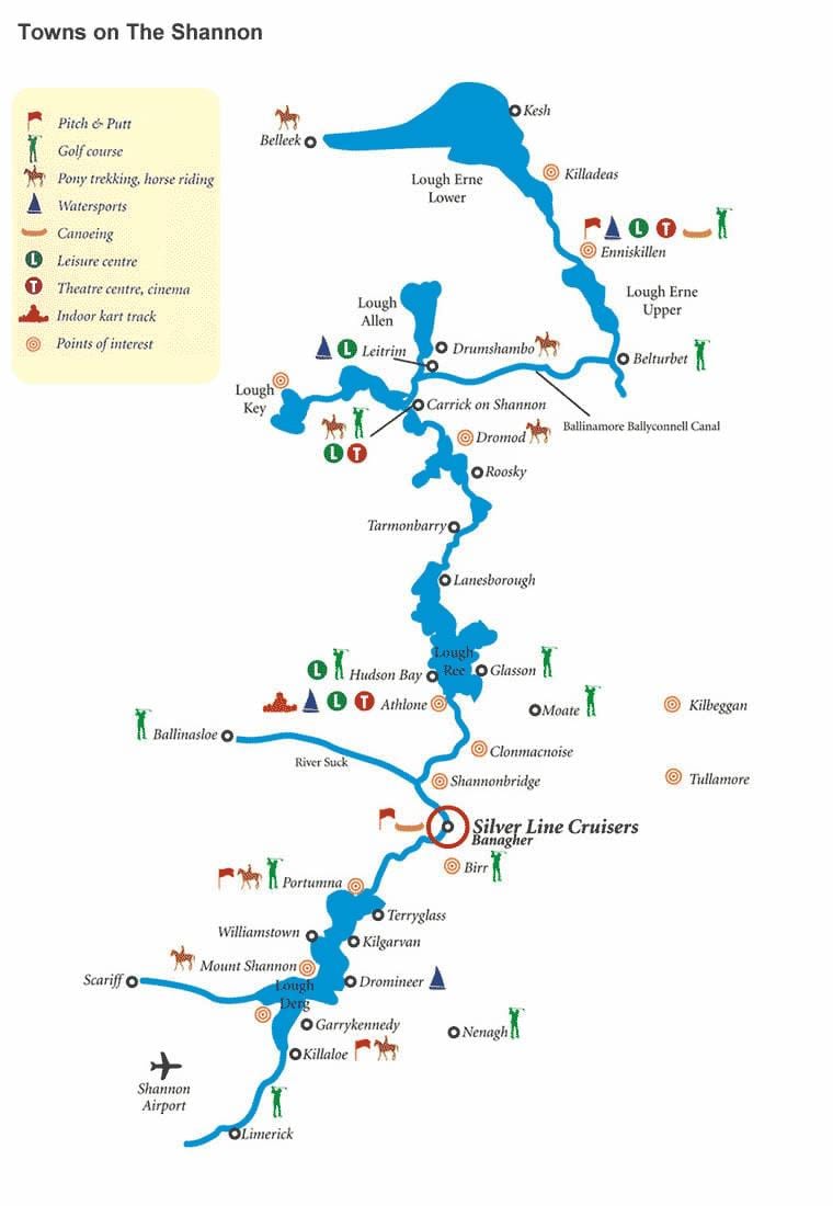 mapa řeky shannon mapa irska