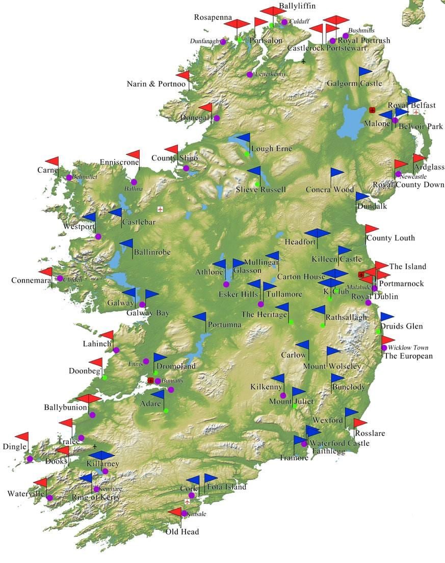 mapa irska golf
