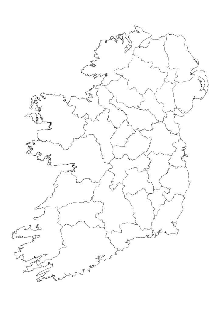 irsko mapa obrys