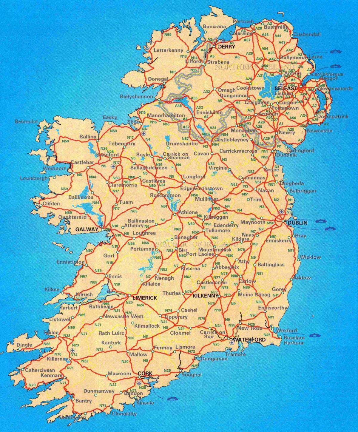 zdarma cestovní mapa irska