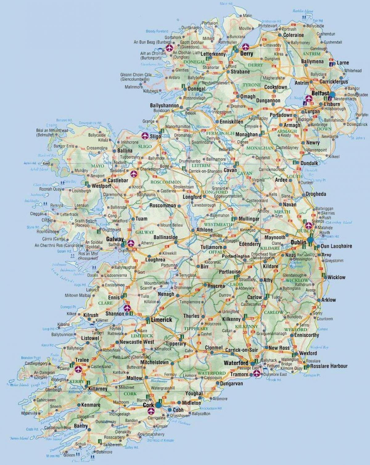 mapa irska