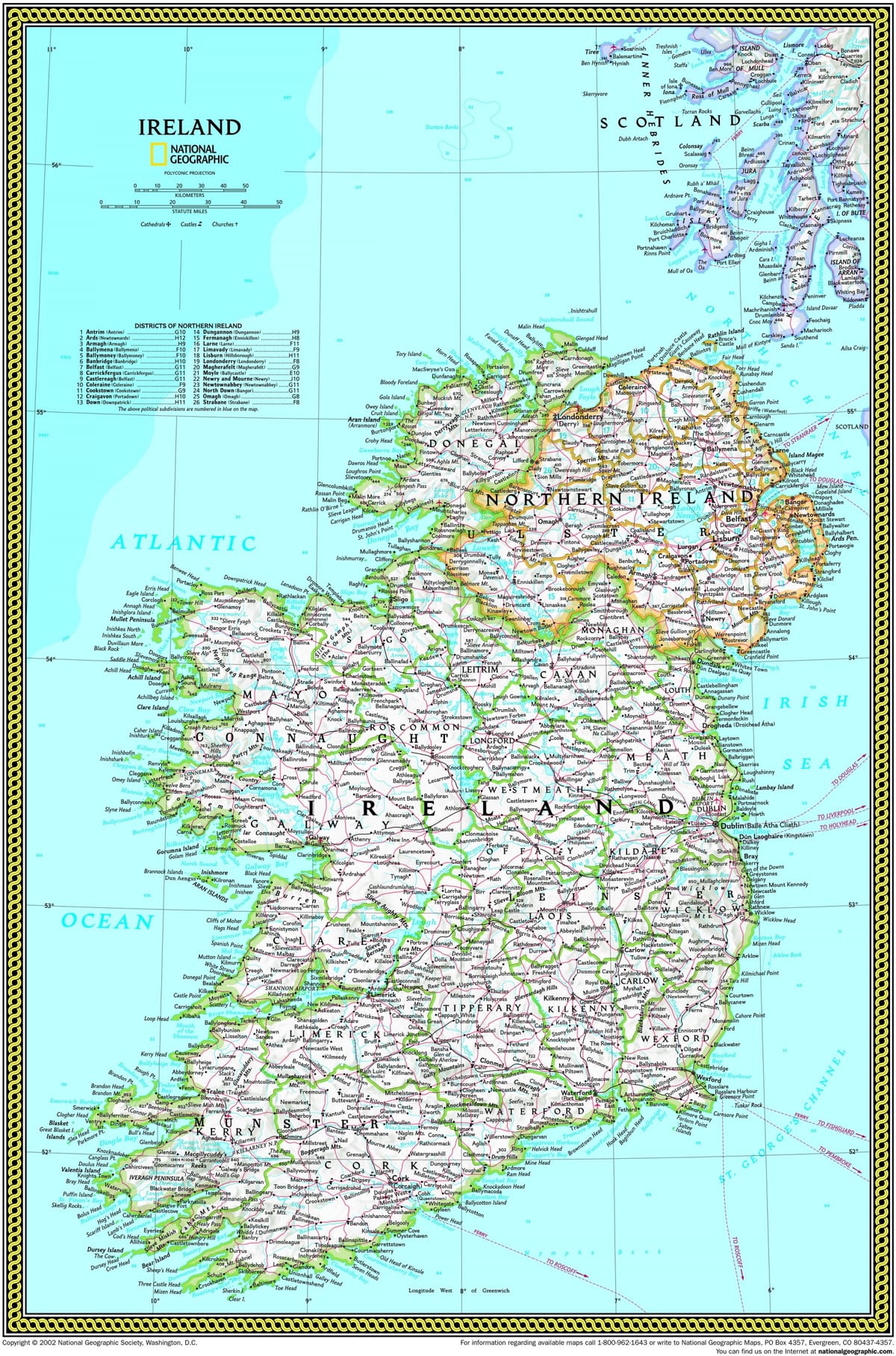 mapa national geographic mapa irska