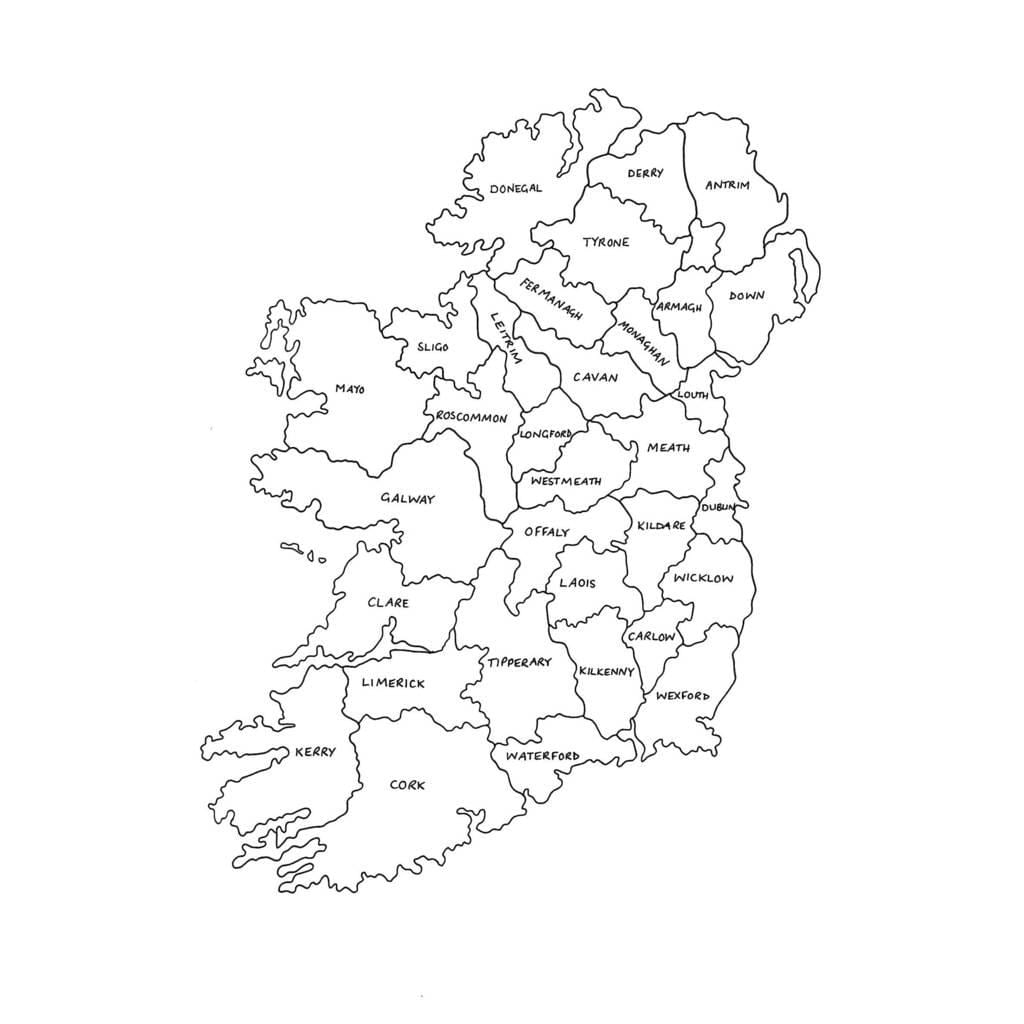 mapa obrys mapa irska