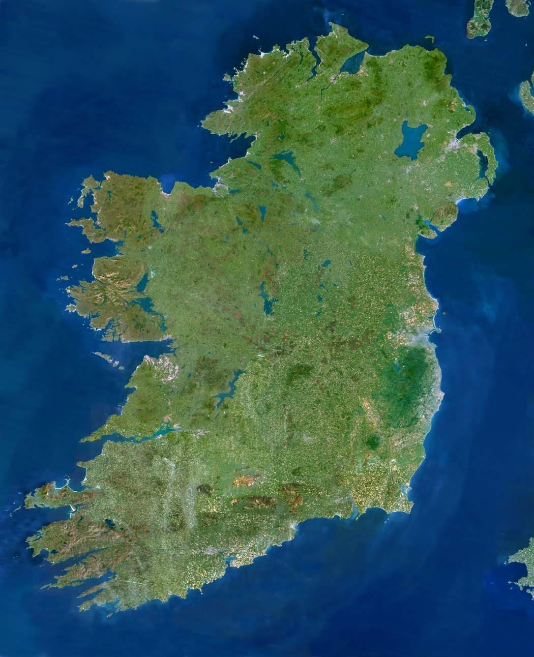 mapa satelitní mapa irsko