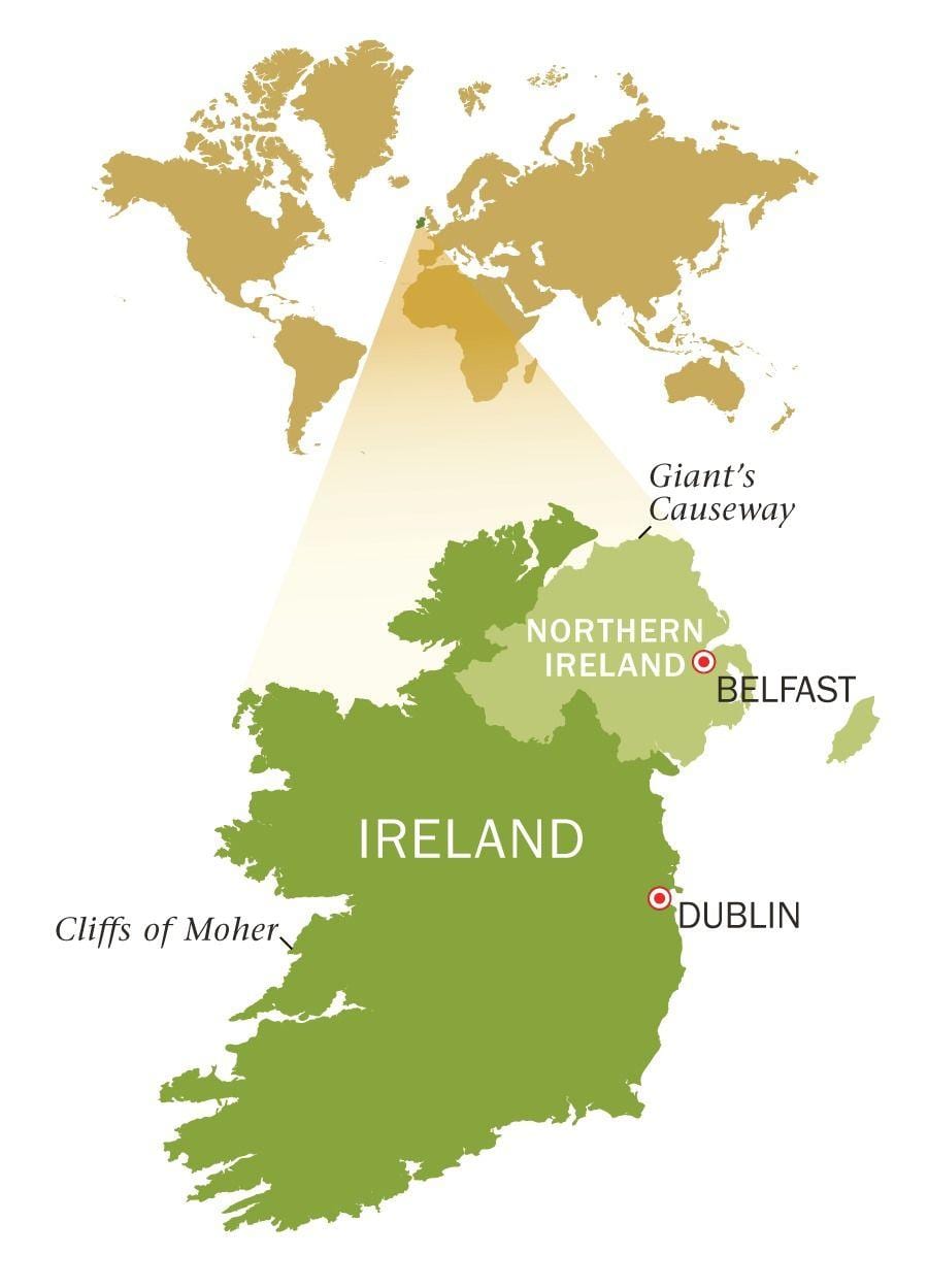 mapa emerald isle irsko