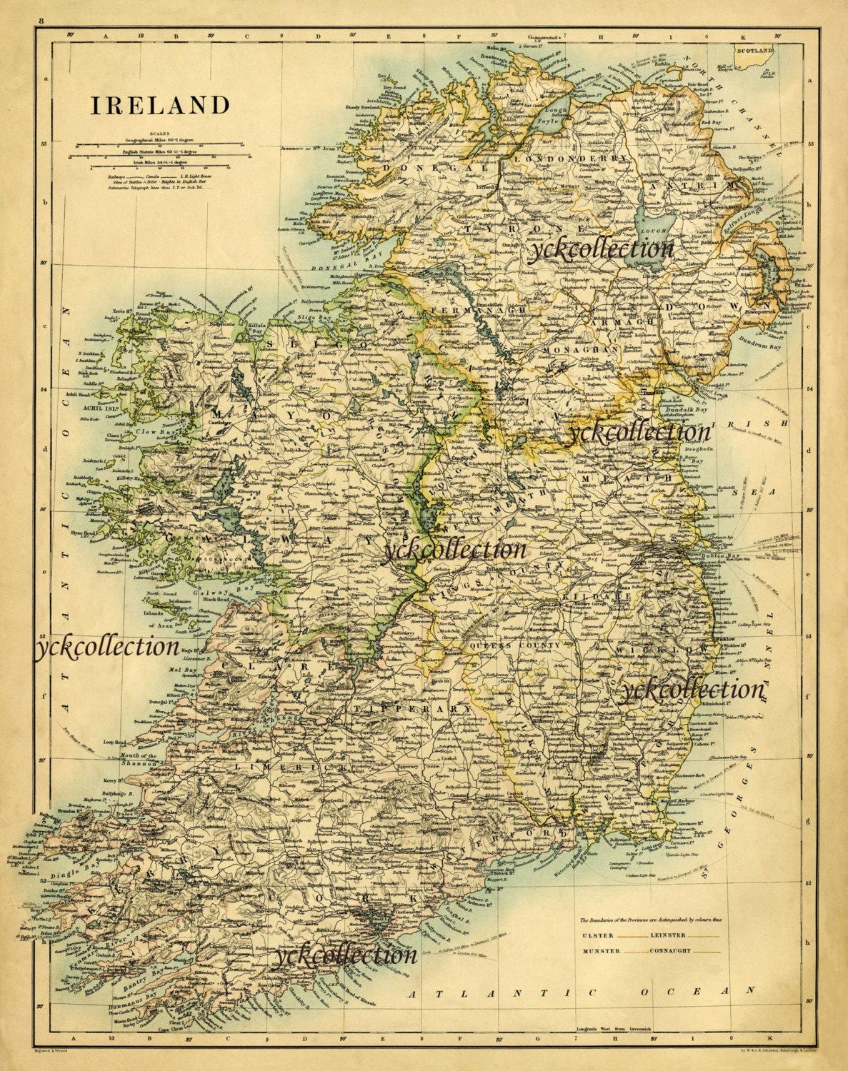 starožitný mapa irska