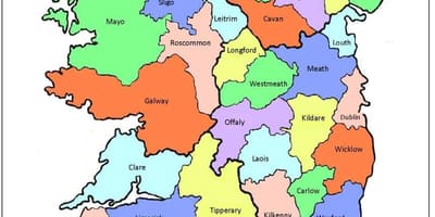 Mapa 32 hrabství irska
