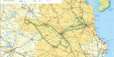 Mapa boyne valley irsko