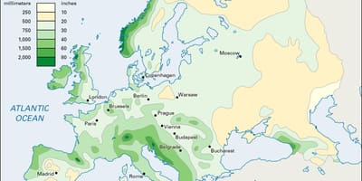 Srážky mapa irska