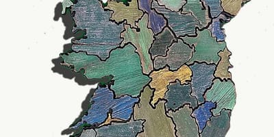 Mapa dřevěné mapa irska