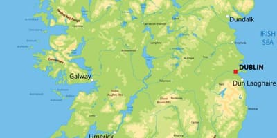 Reliéfní mapa irska