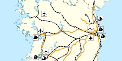 Mapa irska dopravy