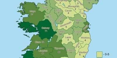 Mapa irska geografie 