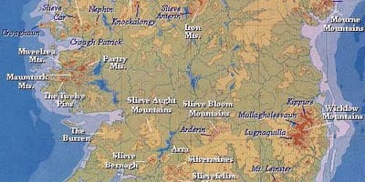 Mapa irska hory 