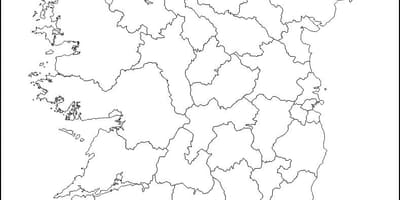 Slepá mapa irska s county hranice