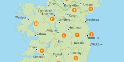 Mapa irska regionů 
