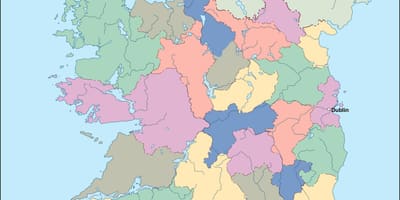 Mapa irska mapa vektor