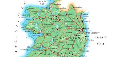 Mapa irska nadmořská výška 