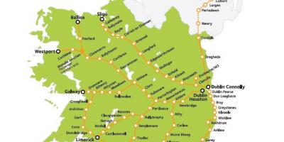 Železniční dopravu v irsku mapě