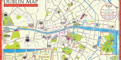 Mapa dublin irsko turistické atrakce