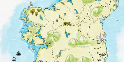 Mapa míst k návštěvě v irsku
