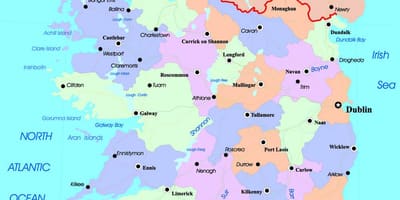 Politická mapa irska a severního irska
