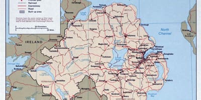 Mapa silniční mapa irska a severního irska