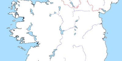 Mapa slepá mapa irska s řeky