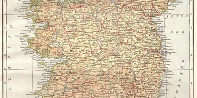 Irsko vintage mapa