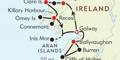 Mapa západní pobřeží irska 